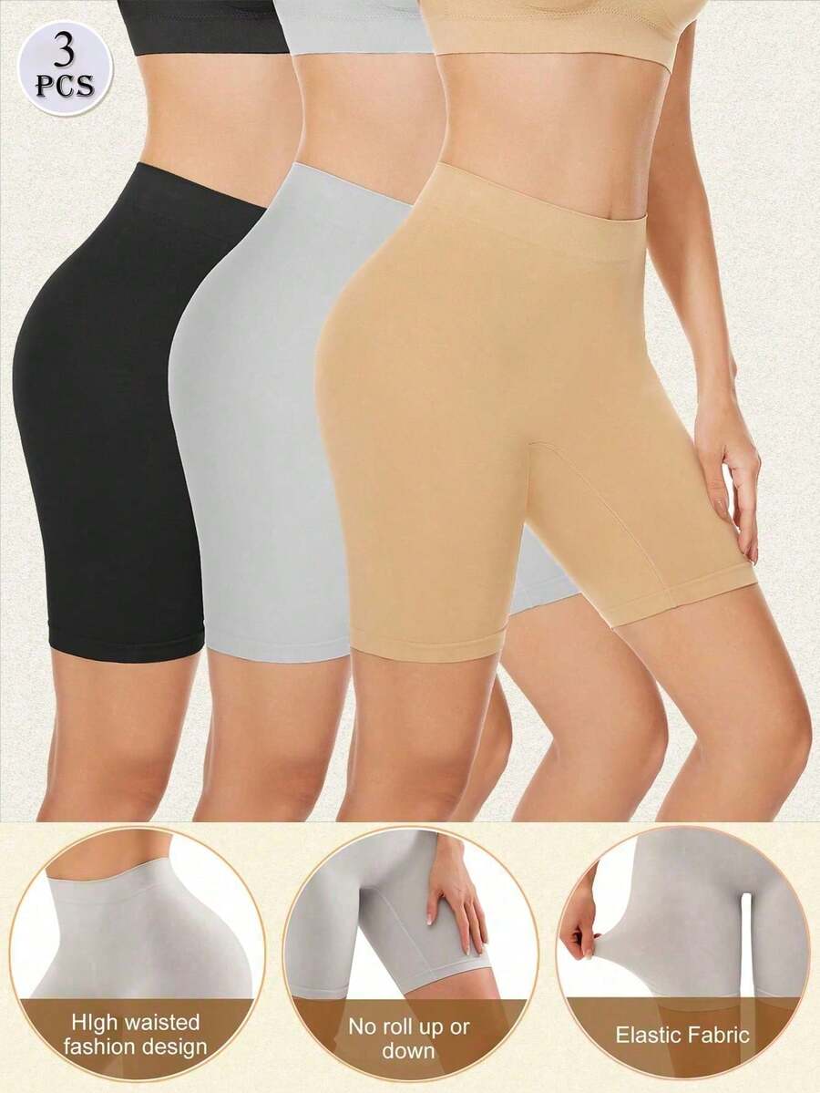 3 chiếc quần lót nữ không đường may, mềm mại, chống cọ xát, quần short thoải mái. - Nhiều màu - Xem 1