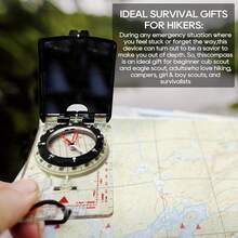 Advanced Orienteering Compass - Survival Whistle, Map Reading Field Compass For Camping, HiFKing & Navigation, Great For - Multicolor - View 5