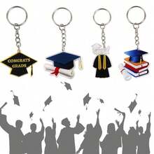 1pc Graduation Season Keychain Pendant, Acrylic Doctorate Cap & Gown Bag Charm - Multicolor - View 1
