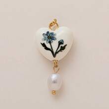 1pc INS Fashion Flower, Lucky Clover, Heart Zirconia Small Flower Rose Pendant, 18K Gold Plated, Waterproof And Fade-Resistant, DIY Jewelry Accessory, Necklace, Bracelet, Earring, Keychain, Bag, Women Jewelry, Wallet Charm, Small Pendant, Gift - Multicolor - View 13
