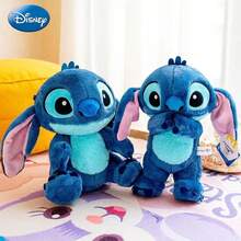 Disney Ba lô hình búp bê nhồi bông Stitch chính hãng, tư thế ngồi với tai có thể cử động, gối nhồi bông Stitch, quà sinh nhật, đồ trang trí nhà cửa, phụ kiện phòng ngủ, thích hợp cho tương tác cha mẹ - con cái, quà tặng búp bê, quà lưu niệm. - Màu xanh lam - Xem 6