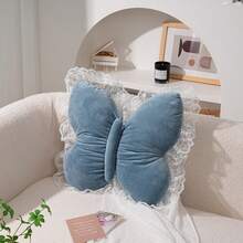 Decorative Lace Bow Throw Pillow, Soft & Cute, Suitable For Bed, Sofa And Bedroom, Essential Home Decor Cushion For Autumn/Winter, Perfect Gift For Birthday, Wedding And Giving To Family/Friends, Flannel Decorative Pillow, Ornament, Home Decor - one-size - View 9