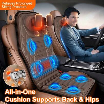 LIPETY Multifunctional Electric Massage Cushion - Car Seat Neck Massager With Airbag Kneading, Vibration & Heat Therapy For Home & Vehicle