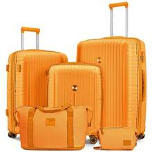 Joyway 13 Piece Luggage Sets Hardshell Lightweight Suitcase With TSA Lock Spinner Wheels Travel Suitcase Suitcases Suit Case Durable Travel Luggage Waterproof Suitcase Set - Orange - View 2