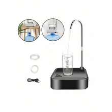 Dispensador de Agua Eléctrico Recargable, Bomba de Agua Automática,portátil, dispensador de agua portátil recargable por USB-C para uso doméstico - Negro - Ver 1