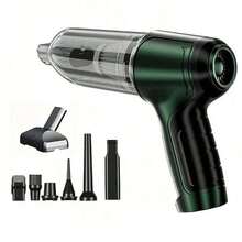 便携式无线吸尘器，高吸力手持式车载吸尘器，带可水洗滤网，支持吹风功能，车内家用皆宜，可吸除灰尘、碎屑、宠物毛发，2400mAh电池，车载配件 - A - 查看 9