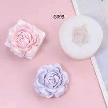Tiger Head Jasmine Flower Shaped Candle Silicone Mold DIY - White - View 1