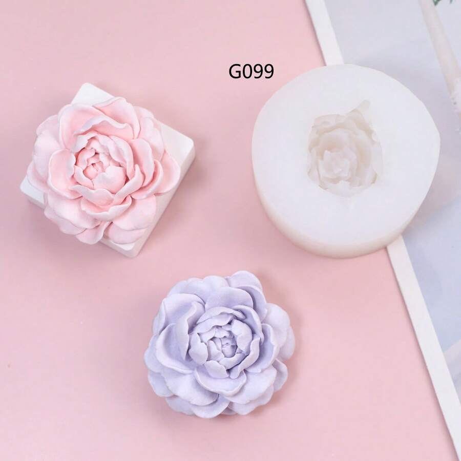 Tiger Head Jasmine Flower Shaped Candle Silicone Mold DIY - White - View 1