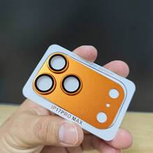 ZYONS 2pcs 9H Metal Matte Lens Protector Compatible With IPhone 17 Pro Max/Pro/Air/17 - Orange/Silver/Blue, Alloy Metal Protector, Anti-Fingerprint/Anti-Glare/Anti-Scratch, Metal Armor Protection, No Bubbles, Easy Installation, Compatible With Phone Case, Ultra-Clear Shooting, Minimalist Camera Lens Cover - 2pcs - View 12