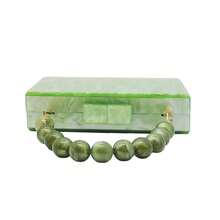 Emerald Acrylic Evening Clutch Purse For Women Glitter Marble Handbag Purse Wedding Party Shoulder Crossbody Bag Green - 薄荷綠 - 查看 4