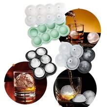 1.8 英寸（约 4.5 厘米）硅胶威士忌冰球模具，易灌装漏斗盖设计，方便装填和取出 - 6 个圆形硅胶冰球托盘模具，适用于鸡尾酒和波本威士忌 - 彩色 - 查看 4