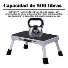 Banco De Altura Banqueta De Plegable 1peldaño Escalerilla - Negro - Ver 3