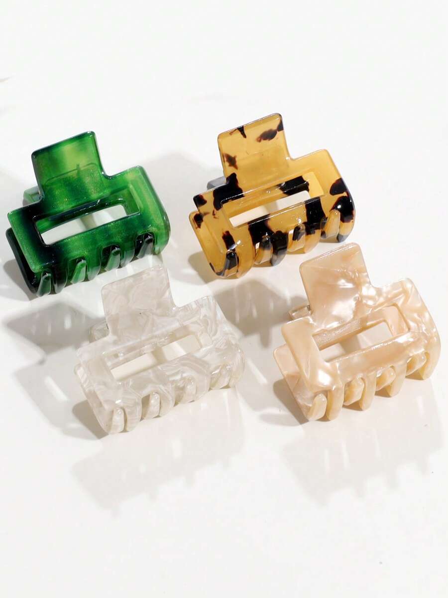 4pcs Fashion Acetate Hair Clips, Suitable For Daily Wear,Festival,Party - Multicolor - View 1