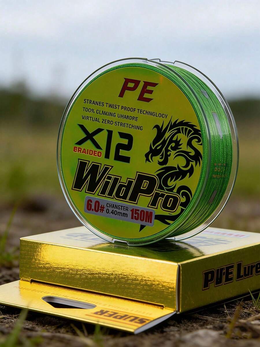 GOTURE 1pc 12-Strand 150m/164yds Wear Resistant Super Sensitive PE Braided Fishing Line - Green - View 1