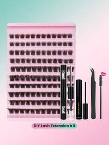 DIY Eyelash Extension Kit - Cluster Lashes, Waterproof Lash Glue & Sealant, Long-Lasting Individual Lash Clusters, Adhesive & Sealant, Makeup Tools - Multicolor - View 16