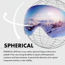 ZERO TECH Base - Lente de repuesto para  A frame Snow Goge Ski Snowboad - Espejo amarillo claro - Ver 6