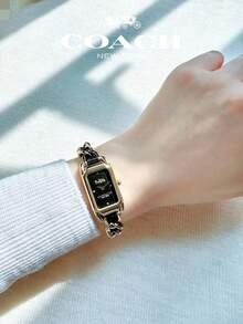 Coach Cadie Series All Gold Tone Black Braided Strap Black Dial Women's Watch - 黑色 - 查看 2