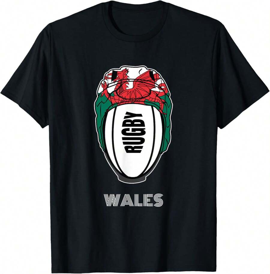 2026 Wales Rugby Union Shirt Jersey Kit Gift For Welsh Fans T-Shirt - Black - View 1
