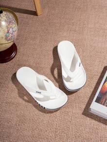 Crocs Unisex Casual Shoes, Breathable Non-Slip Flat Flip Flops, 205393-126 - White - View 2