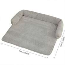 U-Shaped Dog Bed, Foldable Large Bed For Dogs And Cats, Suitable For Pet Households, Orthopedic Memory Foam Dog Sofa, Faux Fur Pet Bed, Gray - Màu Xám nhạt - Xem 2