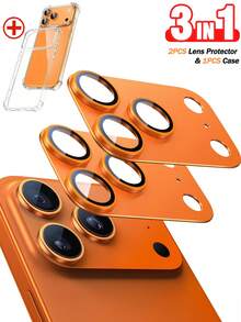 BOLLYMORE 3in 1 [2+1] Phone Case Compatible With IPhone 17 Pro Max/ 17 Pro/ 17 Air/ 17+ 2 Camera Lens Protector+ 1 Slim Soft TPU Shockproof Clear Phone Case - 2+1 - View 2