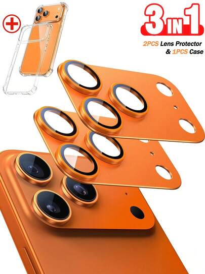 BOLLYMORE 3in 1 [2+1] Phone Case Compatible With IPhone 17 Pro Max/ 17 Pro/ 17 Air/ 17+ 2 Camera Lens Protector+ 1 Slim Soft TPU Shockproof Clear Phone Case