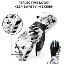 Guantes de esquí impermeables guantes de nieve de 34 °C guantes de invierno para clima frío guantes de snowboard cálidos para hombres y mujeres - Blanco - Ver 4