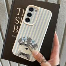 1个TPU材质可爱清新温柔条纹领结雪纳瑞犬图案手机壳，适用于三星S24/S23/S22/S21/S20FE/S10/A73/A72/A71/A55/A54/A53/A52/A51/A50/A33/A34/A32/A31/A25/A23/A21S/A15/A14/A13/A12、Note13Pro/Note12/Note11/Note9S/Note8/10A/9C/9A等型号，全方位保护软壳，时尚美观，是送给女友/男友/情侣/丈夫/朋友/闺蜜/妻子/生日礼物的理想之选。 - 白色 - 查看 3