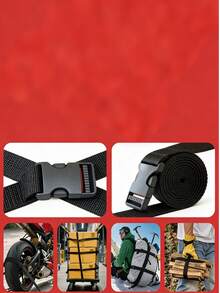 Dây buộc hành lý bằng nylon bền chắc màu đen, có khóa cài, thích hợp cho du lịch, cắm trại ngoài trời. - Nhiều màu - Xem 6