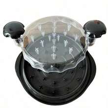 Chicken Shredder 8 Inches Chicken Breast Shredder Tool Cooked Meat Shredder With Clear Lid, Ergonomic Design,Auti-Slip, Easy To Clean, Chicken Shredder Tool Twist Chicken Grinder  Chicken Shredder Large Chicken Breast Shredder Tool Twist With Brush&Fork, Visible Meat Shredder Machine, Strong Anti-Slip Strip, Ergonomic Handle,Suitable For Pork Beef Chicken - 黑色 - 查看 3