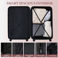 YSTYLE Set Of 4 Hardside Suitcases (12, 20, 24, 28inch), With Scratch- And Impact-Resistant ABS Shell And Spacious Design: The Ideal Travel Companion. - Rose Gold - View 7