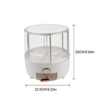 Household Rice Container, Grain Storage Box, Airtight Container, Insect-Proof And Moisture-Proof Rice Storage Box, Large Capacity 360-Degree Rotating Six-Compartment Grain Dispenser, Rice Bucket, Grain Storage Box, 6-Compartment Dispenser With Lid, Includes Measuring Cup, Suitable For Grains, Cereals, Pet Food, Millet And Flour. - White - View 12