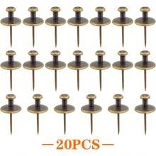 20 Pieces Vintage Bronze Double Head Large Push Pin Tacks Zinc Alloy Long Pushpin Thumbtacks Flat Decorative Pushpins For Cork Bulletin Board Paper Map Photos Wall - Bronze - View 4