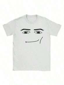 Anime Robot Robloxs Face-Shirts Women Fun Tees Crew Neck Short Sleeve Shirts Women Clothing Harajuku Shirts-Chic Republic  Basic Crew Neck-Shirts,Fashionable And Personalized-Shirts,Modern Unisex Design - trắng - Xem 8