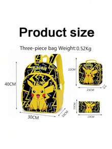 3D Printed Cartoon Pet Monster Pattern, Suitable For Elementary School Backpacks, Lunch Bags, Pencil Cases, Etc. - Multicolor - View 2