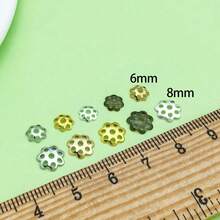 300颗珠帽 花形珠帽 隔珠 合金珠帽 吊坠帽 耳环手链项链首饰DIY工艺品制作 - 彩色 - 查看 4