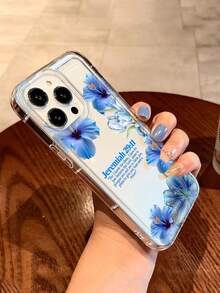 1pc Jeremiah 29:11 Faith Slogan Transparent Pattern Print Full-Body Protection Shockproof Anti-Fall TPU Soft Rubber Phone Case Compatible With IPhone &Compatible With Samsung Galaxy - Multicolor - View 1