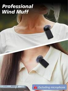 Microphone Windscreen Wind Muff Compatible With DJI MIC Wireless Lavalier Microphone,Furry Cover(2 Packs) - Grey - View 11