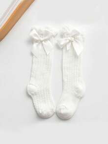 1双蝴蝶结网眼中筒袜 - 透气弹力，适合春夏男女童穿着 - 彩色 - 查看 10