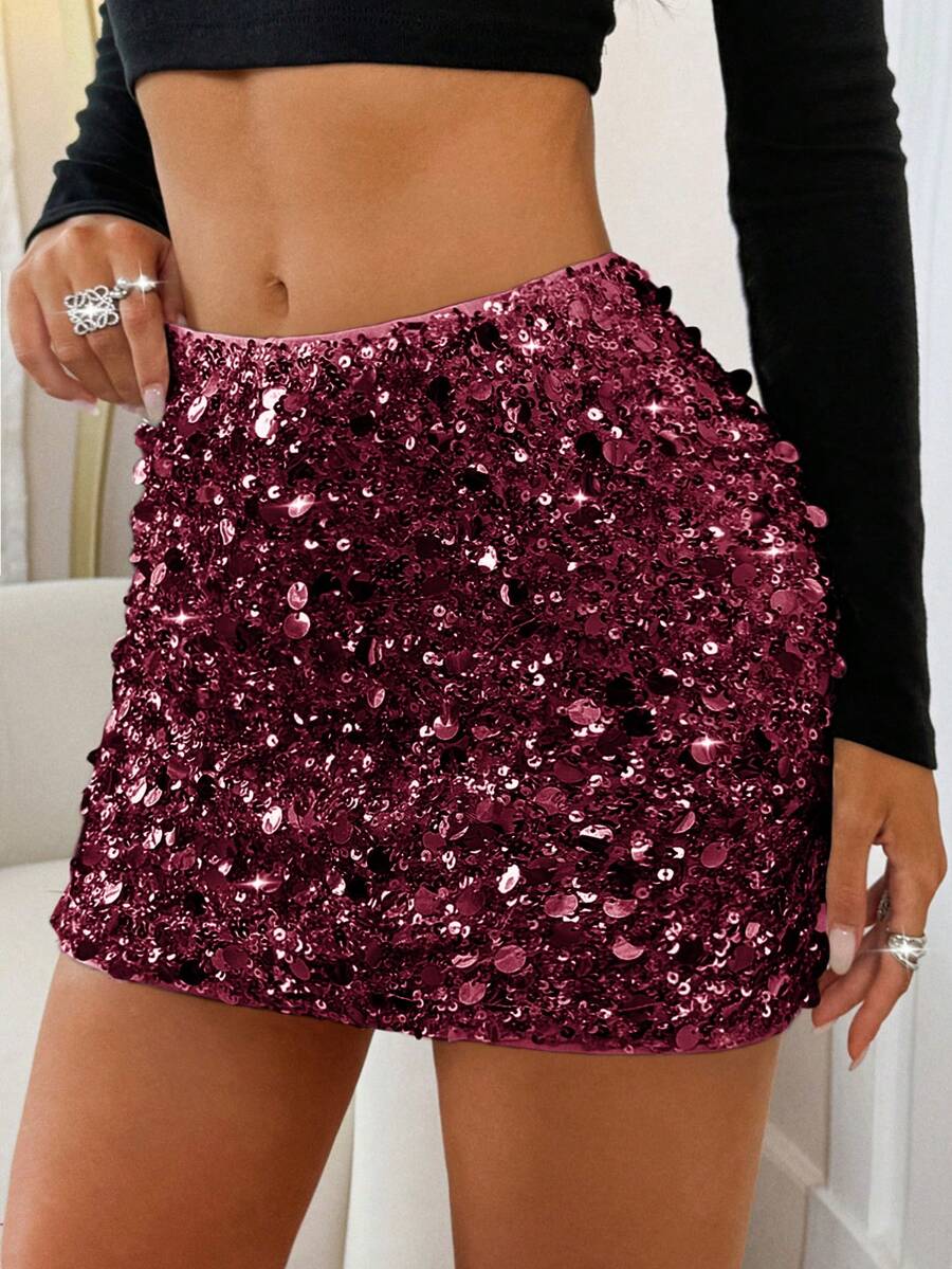 Chân váy mini ôm sát đính sequin gợi cảm và thanh lịch của Unadoll dành cho nữ, thích hợp cho tiệc cocktail, đám cưới, sự kiện, tiệc tùng, ngày Valentine và các dịp khác.