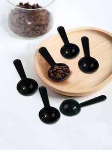6件套咖啡量勺套装，日常厨房用具 - 黑色 - 查看 2