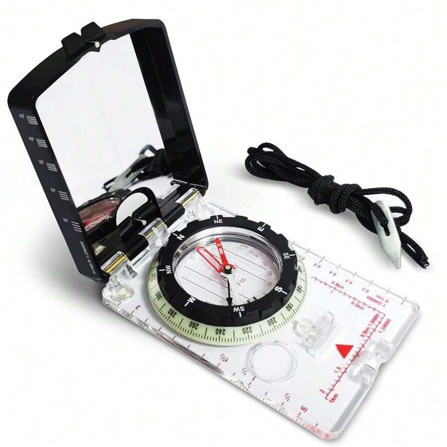 Advanced Orienteering Compass - Survival Whistle, Map Reading Field Compass For Camping, HiFKing & Navigation, Great For - Multicolor - View 1