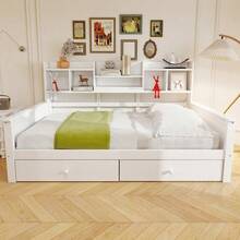 Kids Bed Frames, Headboards & Footboards - White + Wood + 90cm*200cm-1 - View 4