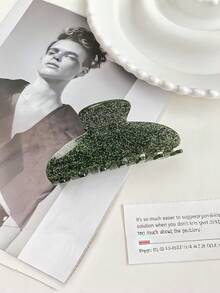 1pc/4pcs Shiny Casual ABS Plastic Cream Glitter Claw Clips, Large Hair Claw For Updo Hairstyles - Multicolor - View 10