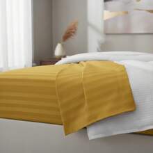 Sabana Premium 3000 Hilos Textura Rayado Queen Size - Amarillo - Ver 1
