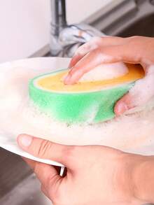 1/4pcs Fruit Pattern Thickened Cleaning Sponge, Multifunctional Stain Removal And Dishwashing Sponge. Cleaning Tools, Household Cleaning Personal Protective Equipment. Convenient And Practical - Sponge Wipe - View 2