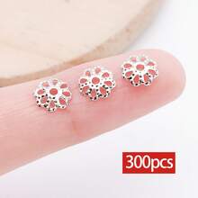 300颗珠帽 花形珠帽 隔珠 合金珠帽 吊坠帽 耳环手链项链首饰DIY工艺品制作 - 彩色 - 查看 16