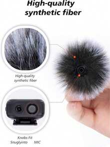 Microphone Windscreen Wind Muff Compatible With DJI MIC Wireless Lavalier Microphone,Furry Cover(2 Packs) - Grey - View 10