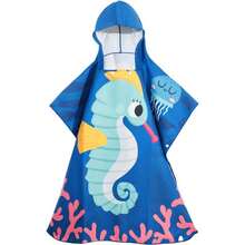 - Toalla de playa con capucha para niños, poncho de algodón súper suave y absorbente para niños y niñas, uso en la piscina y en - A - Ver 2