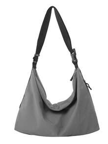 1pc Men's Lightweight Fashion Messenger Bag, Casual Men's Shoulder Bag Crossbody Bag, Large Capacity Relaxed Style College Style Japanese Sports Unisex Courier Bag - Grey - View 10